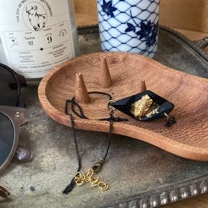 Vintage Black and Gold Stamped Necklace